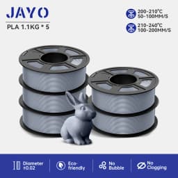 JAYO PLA Filaments 5 Rolls/ 3D Printer Filament 1.75mm FDM 3D Printer Materials Neatly Wound High Toughness for FDM 3D Printer