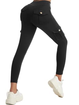 Multi Pocket Cargo Leggings For Women High Waist Butt Lifting Leggings Stretch Slim Workout Yoga Fitness Running Pants