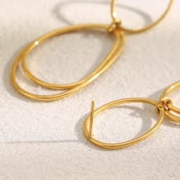 La. Muses Simple Line Stainless Steel Women's Earrings PVD Gold Plated Trendy Daily Jewelry Accessories Gifts