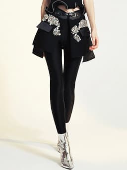 [EAM] High Waist  Black Beading Blingbling Rhinestones Mini Half-body Skirt Women Fashion Tide New Spring Autumn 2026 JY75801