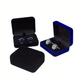 High-end Flocked Cufflink Box Men's Business Gift Box Stud Packaging Flip-top Velvet Storage Box Wedding Souvenir Gift Box