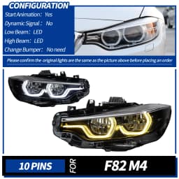AKD Car Lights for BMW F32 LED Headlight 2012-2020 F36 F82 F33 F80 LED Head Lamp with CSL Yellow DRL Automotive Accessories
