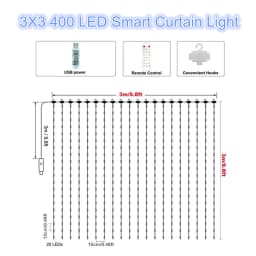 Outdoor Led String Christmas Lights Bluetooth Music App Control RGBIC Curtain USB DC5V WS2812B LED Addressable Party Decoration