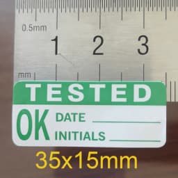CALIBRATION BY DATE DUE TESTED INITIALS Inspection Record Label Writable Paper Sticker Office Factory Product Audit Check Tag