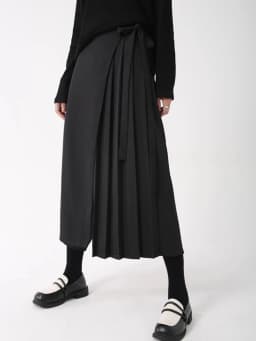 [EAM] High Elastic Waist Bandage Pleated Elegant Wide Leg Pants New Trousers Women Fashion Tide Spring Autumn 2026 1DH9564