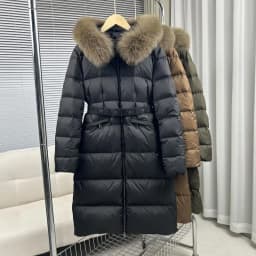 White Duck down Parka Women's Thickened Mid-Length Coat with Large Fur Collar Casual Style Warm Filling Autumn Winter New Arr...