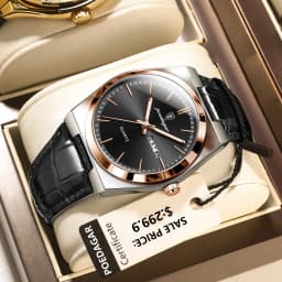 POEDAGAR Luxury Watch for Men Military Leather Man Wristwatch Quartz Clock Waterproof Luminous Date Week Men's Watches Reloj+box