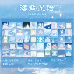 50sheets Kawaii Ins Sea Salt Star Language Mini Message Sticker Book DIY Diary Scrapbook Creative Decoration Cute Stickers