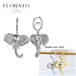 925 Sterling Silver ear needles Animal Butterfly/Elephant/Shell Pendant Hoop Earrings For Women Fashion Jewelry Accessories