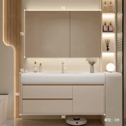 Vanity with Sink Shelves Sink Under Cabinet Bathroom Bathroom Sets Full Set Furniture Comfortable with Drawers Storage Cabinet