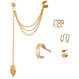 12PC Creative Gold Color Leaves Clip Earrings for Women Men Simple C Ear Cuff No Piercing Ear Ear Clip Set Trend Jewelry Gift