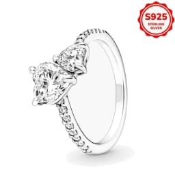 2026 Hot Selling 925 Silver Multi-Color Sun and Moon Heart-Shaped Ring for Women's Party Exquisite Jewelry Gift