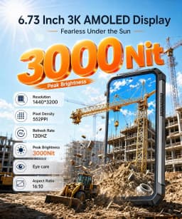 8849 TANK 5 Unihertz 2K Projector Rugged Smartphone eSIM Dimensity 9400e 3K AMOLED Android 16 220Lumens Projector 17600mAh 18GB+512GB 5G WiFi 7 2026 Smartphone