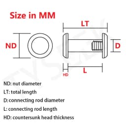 4 Sets Diy Knife Handle Material Making Screws M3.5 Folding Knife Screw T8 Plum Rivet Shank Slotted Nail 5mm Hole Lock Screw