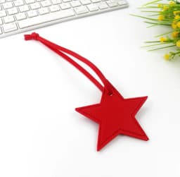 Free initials five pointed star leather luggage pendant star pu leather pendant bag pendant gift leather buckle keychain