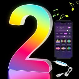 Smart LED Letters Lights Alphabet Light Decorative Name Letter Number Lamp Night Light USB MeRGBW App Music Sync Logo Game Home