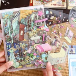 Mr. Paper Modern Art Architecture Theme Collection Sticker Book 29pcs, Miniature Room Design, DIY Creative Journal Collage