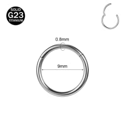 ZS 1 PC G23 Titanium Steel Round Nose Ring Men Women 20/18/16G Septum Piercings Ear Cartilage Helix Piercing Body Jewelry 6-14MM