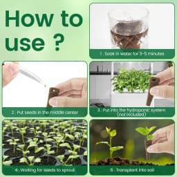 50/100Pcs Seed Grow Sponges Hydroponic Pods Kit with Plant Labels Replacement Root Garden Plant Nutrients Growing Planting