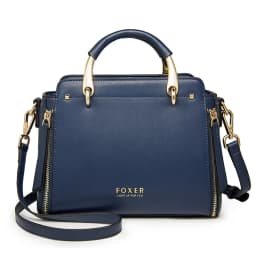 FOXER Split Leather Shoulder Bag Women Top Handle Handbag Female Large Capacity Tote Bag Simple Luxury Crossbody Purse