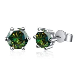 TY D Color Brilliant Round Cut Lab Moissanite Dia Stud Earrings For Women 925 Sterling Silver Plated Wedding Fine Jewelry Gift