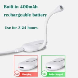 Mini LED Nightlight Clip Light Rechargeable Stepless Dimming 3-Color Temperature Hose Table Lamp for Reading-Ideal Holiday Gift