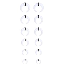 2-6pcs Acrylic C Shape Pincher Tapers Septum Buffalo Taper Expander Nose Ring Plugs Piercing Jewelry with Black O-Rings 4G-00G