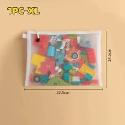 1-3PCS Storage Bag Mesh ZipperToy Building Block Puzzle Sub-package Children Particle Zipper Transparent Finishing Storage
