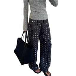 2026 Autumn and Winter New Loose and Comfortable Polka Dot Long Straight Pants Design Temperament Fashion Casual Commuting