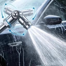 Universal High Pressure Car Wash Gun with 1/4 Quick Plug, Rotating Spray Nozzle Extension Pole for Auto Underbody Cleaning