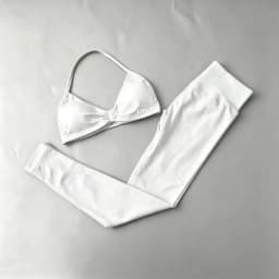 DFHE High Waist Scrunch Butt Leggings Set, Backless Halter Sports Bra, Seamless 2-Piece Yoga Fitness Athletic Wear