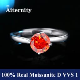 100% Real Moissanite Ring Adjustable Size S925 Sliver D VVS1 Pass Diamond Tester Pen GRA Certificate 18K Plating Rings for Women