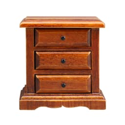 Miniature Chestnut Bedside Table Chest Of Drawers Storage Cabinet 1:12 Dollhouse DIY Accessories Furniture Model Toy