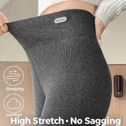 Women's Extra Thick Warm Fleece Lined Winter Leggings Elastic High Waist Thermal Pants Woman Slim Fit Solid Knit Long Trousers