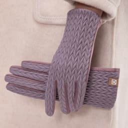 Women Winter Keep Warm Touch Screen Down Suede Fabric Gloves Cycling Drive Fashion Elegant Temperament Windproof Diamond Grid