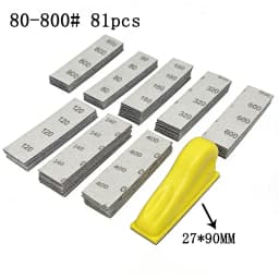 Micro Detail Sander Paper Kit 71-131Pcs Wet Dry Sandpaper Assorted Grit 3.5”x 1”Hand Sanding Block with Hook and Loop Sanding