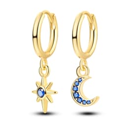925 Sterling Silver Gold Color Circular Hoop Earrings Golden Earring Fit Original Charms Diy Fine Jewelry For Fashion Women