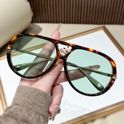 Oversized Pilot Sunglasses 2025 New Vintage Double Bridge Sun Glasses Women Trendy Luxury Brand Design Outdoor Shades