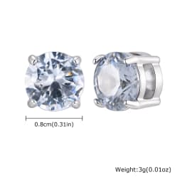 Punk Round Zircon Magnetic Ear Studs Clips Non Piercing Stainless Steel Small Earrings for Women Men Fashion Jewelry 