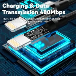 PD 27W Fast Charge Cable LCD Display Transparent Shell Data Transfer, USB A Type-C to Lightning Cord for iPhone 14 Pro Max/13/12