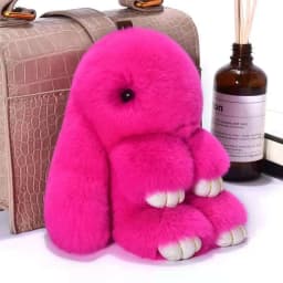 Fluffy Rabbit Pompon Bunny Keychain For Women Bag Car Key Chain Cute Rabbit Key Ring On Bag Car Trinket Pendant Gift