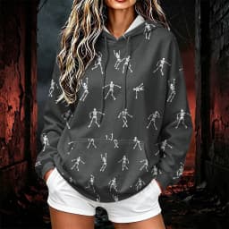 Women's Pullover Sweater Round Neck Lightweight Fleece Lined Top With Interesting Print Halloween Themed Top Winter Hoodie Women