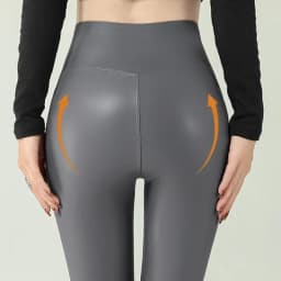 2024 Fall Winter High-Grade Fleece PU Leather Leggings Women High Waist Hip Lift Tight Sexy Faux Leather Warm Leggings