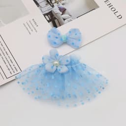 Polka Dot Tulle Doll Dress Flower Bow Mini Skirt For OB11 1/12 BJD 10cm Cotton Plush Doll Dress Up Accessories Only Clothes