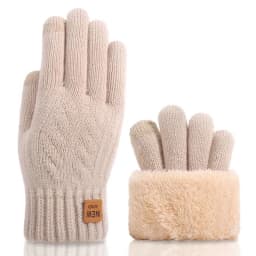 Female Winter Warm Knitted Full Finger Gloves Men Solid Woolen Touch Screen Mittens Women Thick Warm Cycling Driving Gloves H46