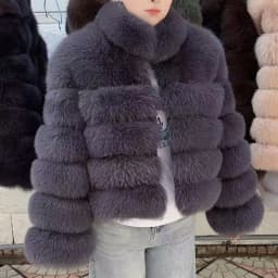 QUEENTINA Winter New Women's Cold Real Fox Fur Coat With Collar Especially Overcoat Leather Female Natural Plus Size 2023 Luxury