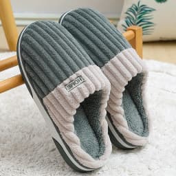 Shevalues Fur Plush Men Slippers Warm Fluffy House Slippers Men Winter Cotton Slippers Outdoor Anti-slip Fashion Fuzzy Slippers
