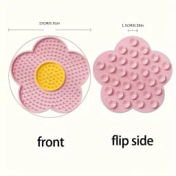 Lovely Flower Lick Mat for Dogs Cats Slow Food Plate Slow Feeder Non-Slip Suction Cups Silicone Dog Pet Slow Food Licking Pad