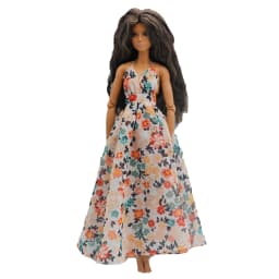 New 30cm 1/6 Sling backless floral Chiffon maxi irregular hem dress Accessories Clothes for B.Doll 11.5" Fashion Doll
