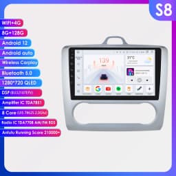 9"Android 13 Car radio GPS Stereo For Ford Focus EXI AT 2004-2011 Multimedia player 4G Autoradio DSP Carplay 2din SWC Head Unit